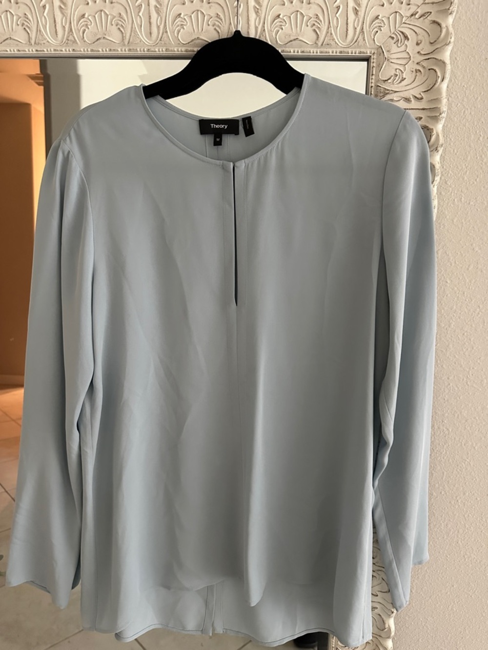 Theory Silk Slit Front Tunic Blouse